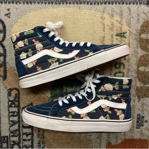 Vans sk8 high floral digi hula sz 8.5 men navy